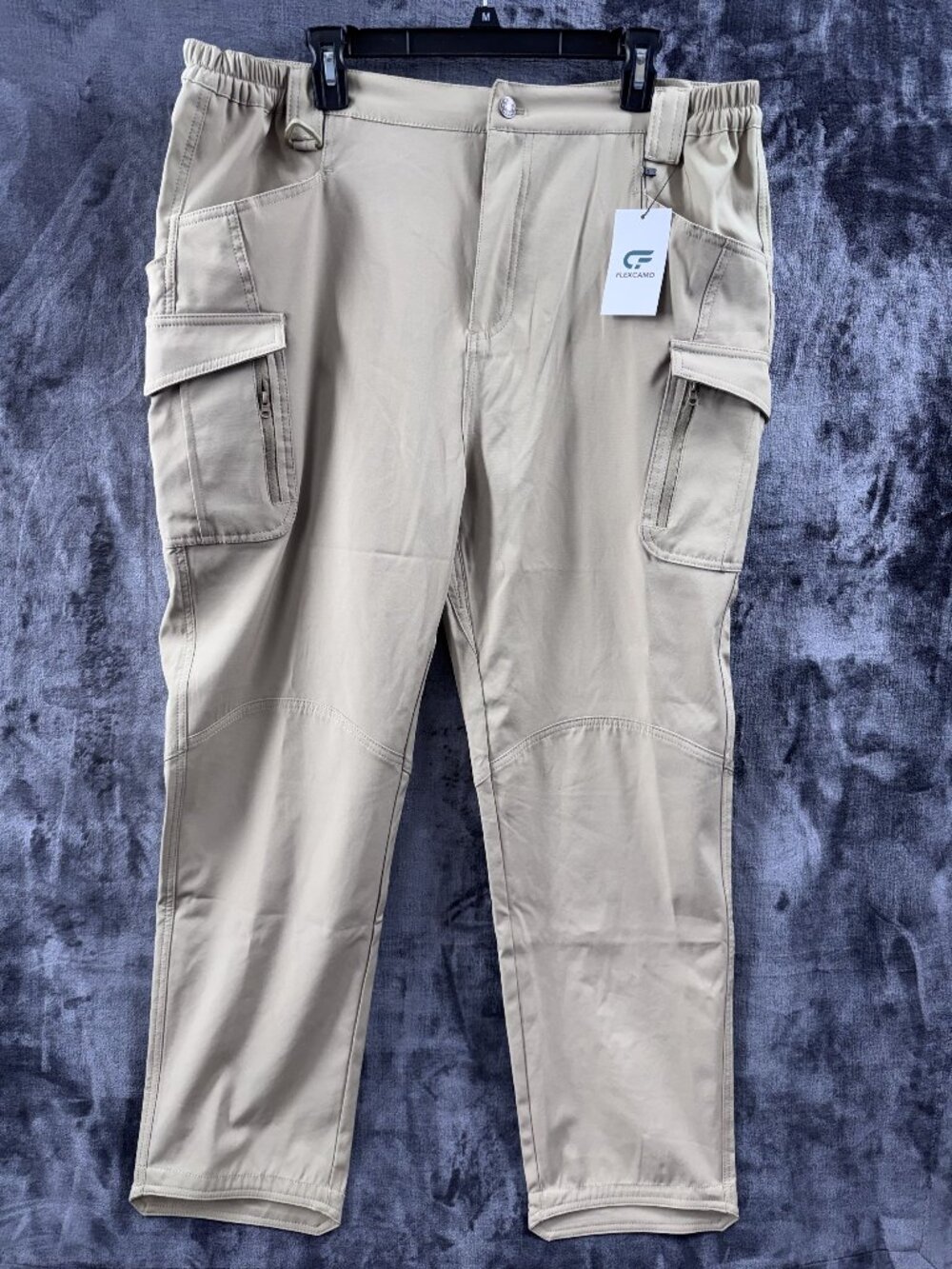 FlexCamo Waterproof Tactical Pants Mens 2XL Khaki with Pockets and Stretch